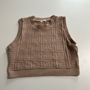 Debut Tan Ribbed Knit Top